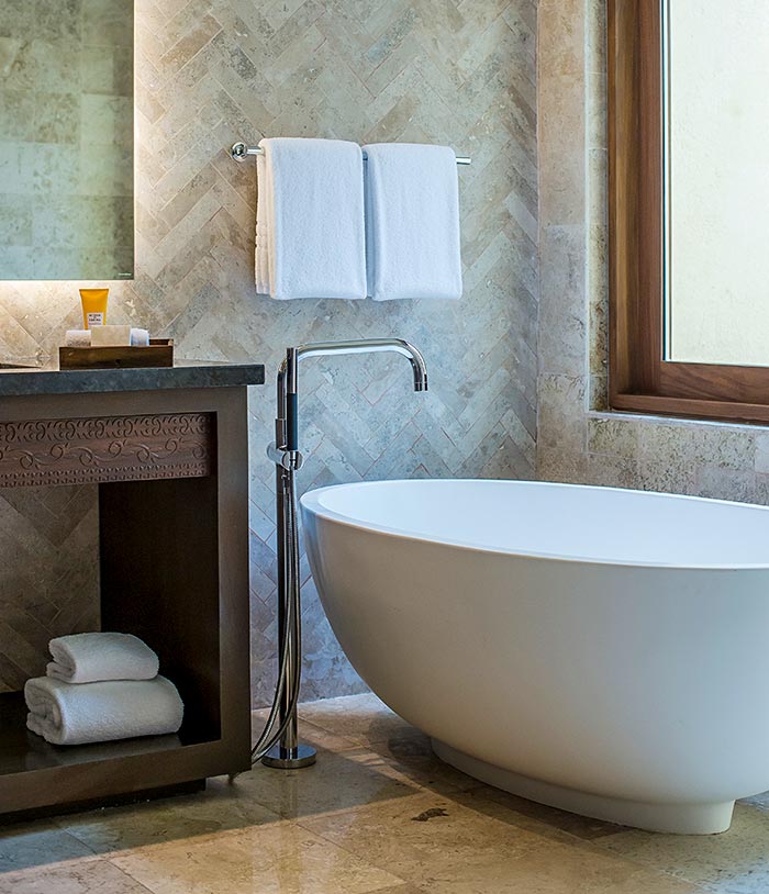 Small luxury freestanding tub