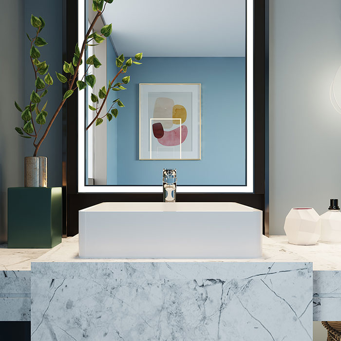 Freestanding square white basin