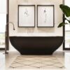 Black freestanding bathtub