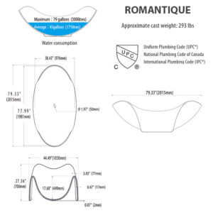 Romantique freestanding bathtub for two | Unique soaking tub | Soaker tub