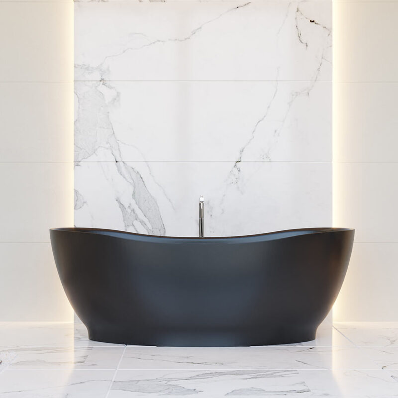 matte black freestanding bathtub