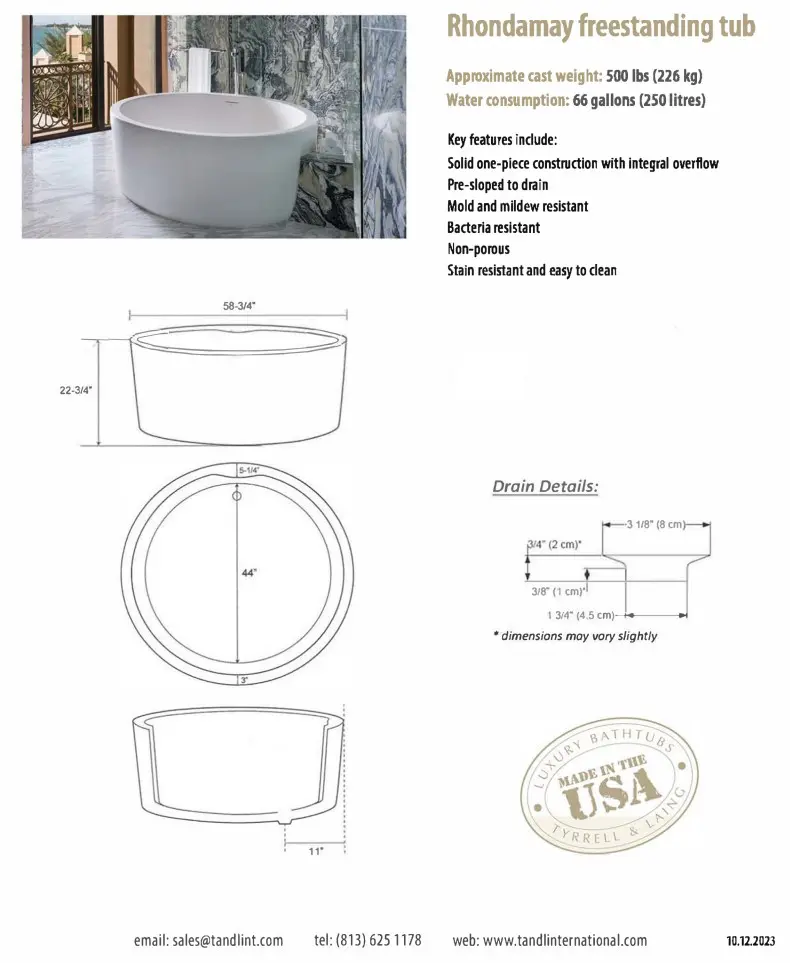 Rhondamay Round Bathtub - Image 2