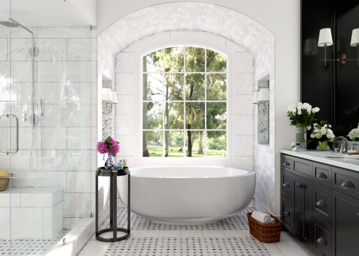 luxury freestanding bathtub stone resin alcove