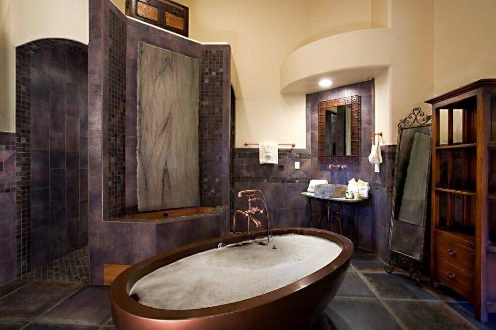 rustic soaking tub