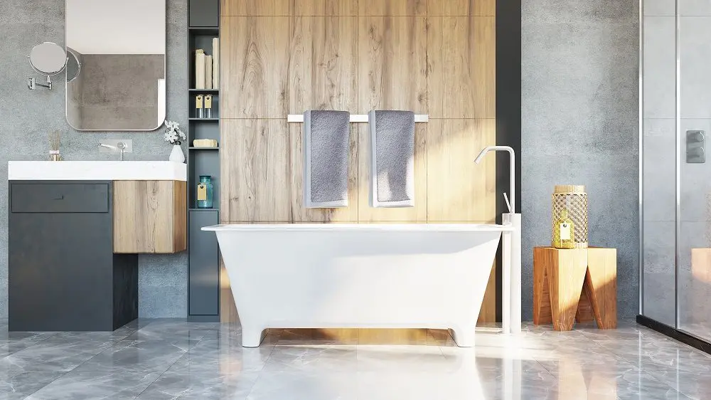 Composite stone tub with feet