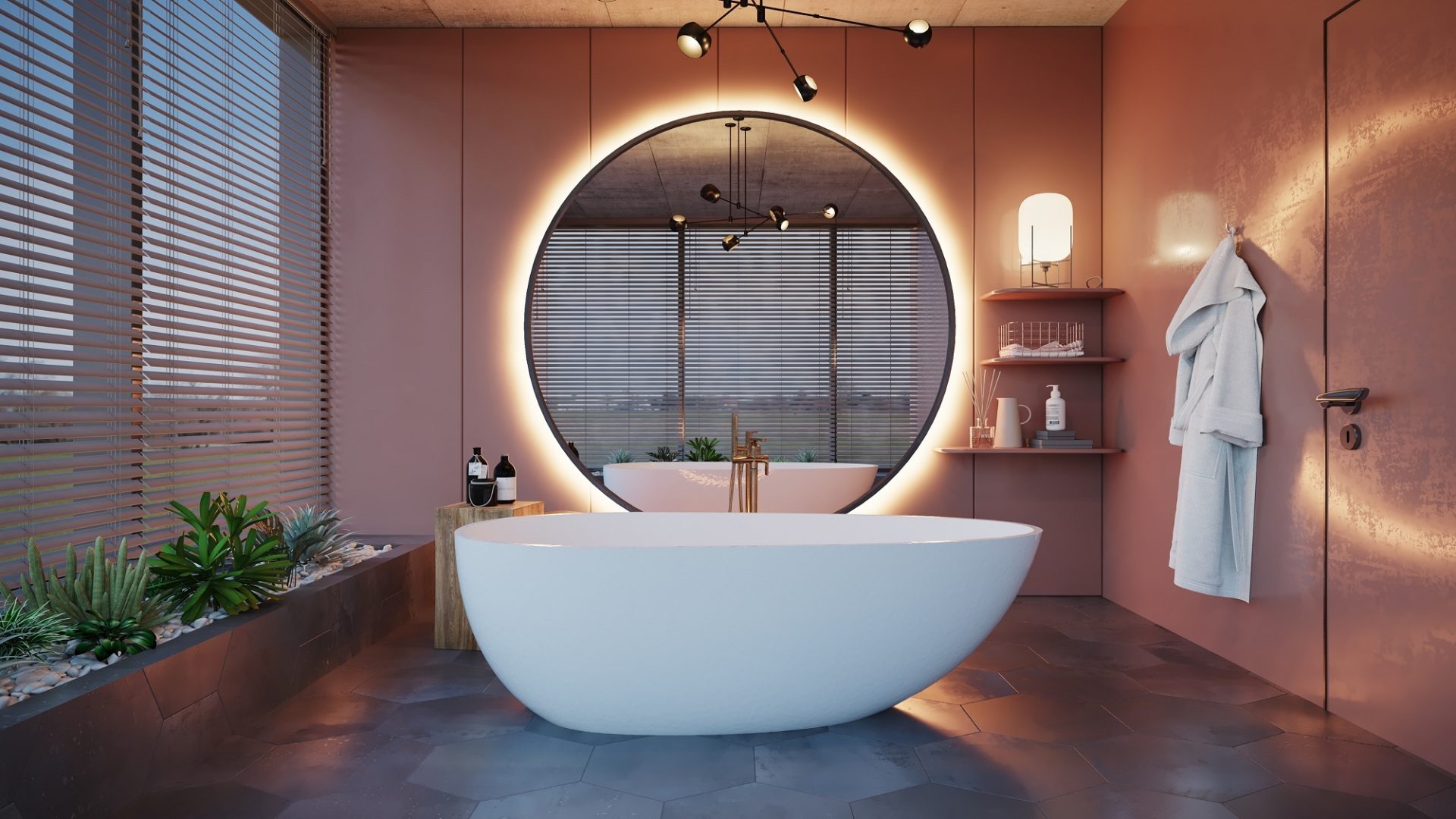 luxurious soaker bathtub