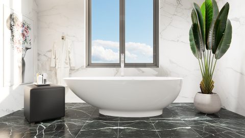 stone resin freestanding bathtub